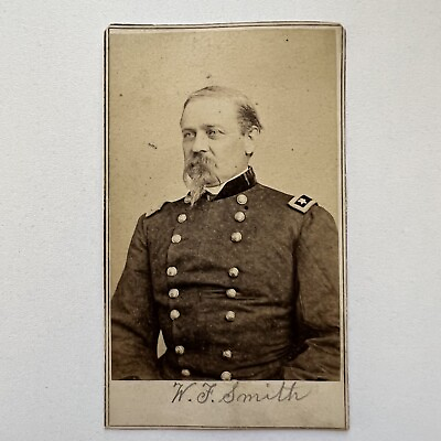 #ad Antique CDV Photograph Civil War Union General William WF Baldy Smith By Brady