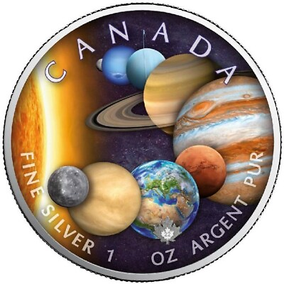 #ad 2022 Canada Maple Leaf Our Solar System ALL PLANETS coin 1 oz .999 silver