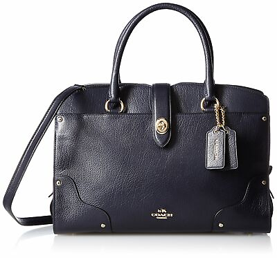 #ad Coach Mercer Ladies Navy Medium Grain Leather Satchel Handbag $310 TINI {amp;}