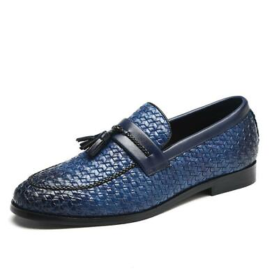 #ad Mens Fashion Handmade Woven Tassel Casual Loafers Formal Dress Slip On Shoes C