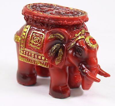 #ad Feng Shui 3.5quot; Red Elephant Trunk Statue Lucky Figurine Gift and Home Decor