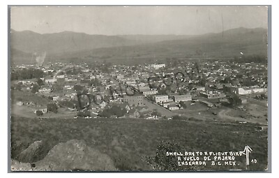 #ad RPPC Aerial View ENSENADA Mexico Vintage Real Photo Postcard
