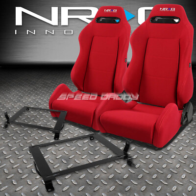 #ad NRG TYPE R RED RECLINABLE RACING SEATSLOW MOUNT BRACKET FOR 06 11 CIVIC FG FA
