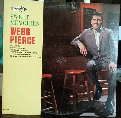 WEBB PIERCE SWEET MEMORIES VINYL LP 1966 DECCA RECORDS HOBO AND THE ROSE STEREO $6.97