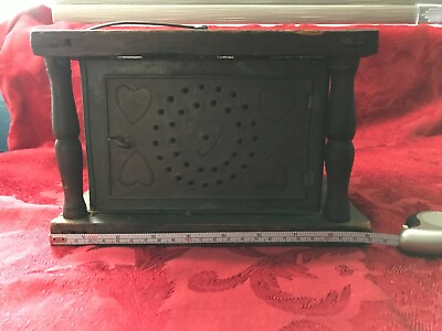 #ad Tin and wood Antique foot warmer
