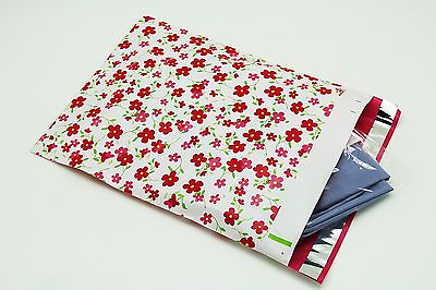 #ad 100 10x13 Pink Flowers Designer Poly Mailers Envelopes Boutique Custom Bags
