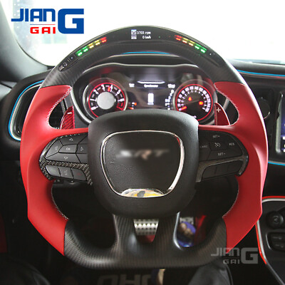 #ad Matte Carbon Fiber Steering Wheel For Dodge Challenger Hellcat SRT with Heated