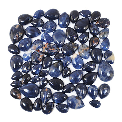 #ad 65 Pcs Natural Sodalite 10mm 21mm Ring Size Beautiful Untreated Gemstones Canada