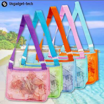 #ad #ad Beach Mesh Bags Seashell Sand Toys Collecting Tote Bags Shoulder Handbag NEW