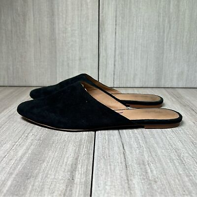 #ad Madewell Kasey Mule Black Suede Comfort Slip On Flats Shoe Women’s Size 8.5
