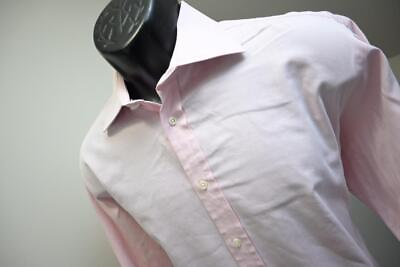 #ad Thomas Pink Dress Shirt Button Up Designer Pink Mens Sz 16 34 Large