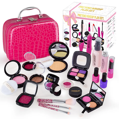 #ad 21PC Makeup Cosmetic Set Pretend Play Beauty Make up box Safe Children Gift Toys
