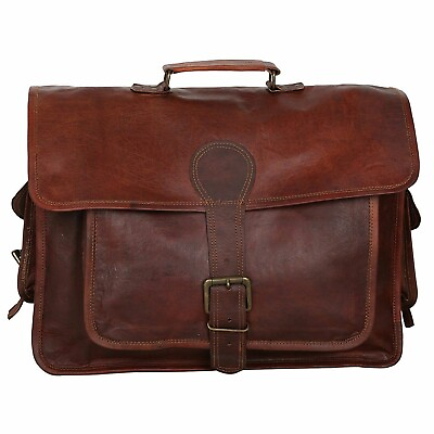 #ad Laptop Messenger Office Leather Briefcase New Shoulder Brown Satchel Men#x27;s Bag