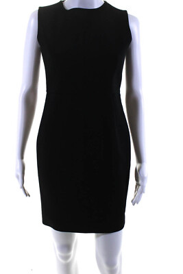 #ad Aquilano Rimondi Womens Sleeveless Round Neck Trim Pencil Dress Black Size 40