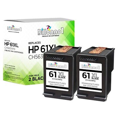#ad 2PK Replacement For HP 61XL 2 Black Ink Cartridges For HP ENVY 4500 5530