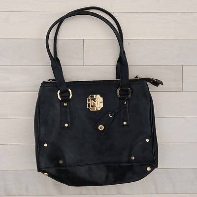 #ad Monet Women#x27;s Black Large Leather Handbag
