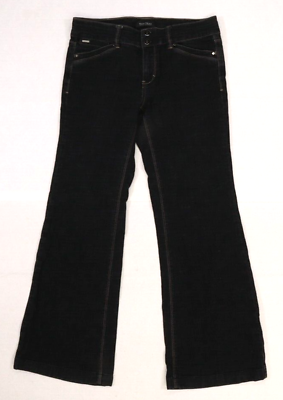 #ad White House Black Market Womens Black Blanc Denim Stretch Flare Jeans Size 4S