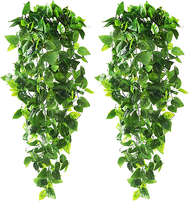 #ad CEWOR 2pcs Fake Hanging Plants 3.6ft Fake Ivy Vine Artificial Ivy Leaves