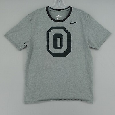 #ad Ohio State Buckeyes Ringer Nike Tee Shirt Mens Large Gray Short Sleeve Logo