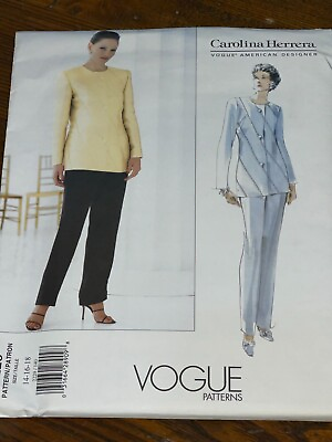 #ad Vogue Designer Pattern #2229 Carolina Herrera Jacket amp; Pants SZ 14 16 18 UC FF