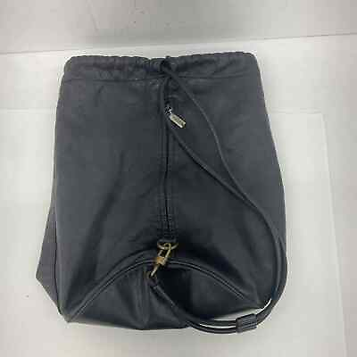 #ad Vintage DKNY Aged Black Leather Backpack for Women Travel Bag
