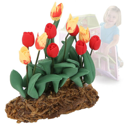 #ad 1:12 Miniature Dollhouse Flower Tulip Decoration Garden Room Decor