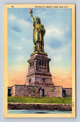 #ad New York City NY Statue Of Liberty Antique Vintage Souvenir Postcard