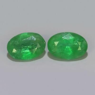 #ad 0.91 Cts Natural Green Emerald Zambia OVAL Shape Loose Gemstone Free Shipping