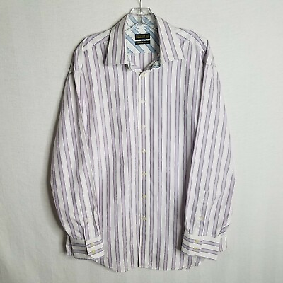 #ad Ted Baker Endurance Mens Button Front L S Dress Shirt Flip Cuff Size 17.5 R402