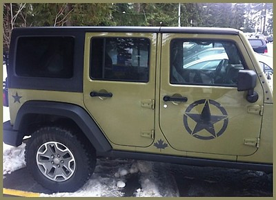 #ad 2 Distressed Army Star decals fits Jeep Vinyl graphic door cj hood 2 11quot;