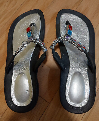 #ad Ladies New Bling Sandals Size M Good Condition