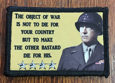 #ad WWII General George S Patton Quote Morale Patch Military Tactical Army Flag USA