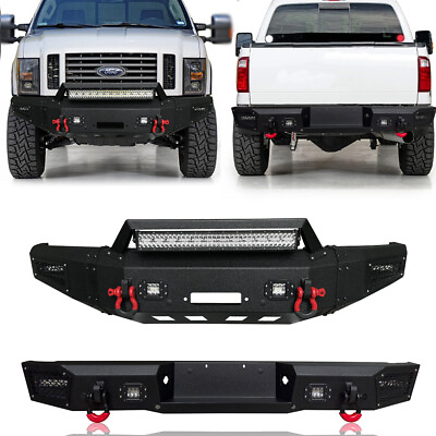 #ad For 2008 2010 Ford F250 350 Super Duty Front Rear Bumpers w Winch Seat