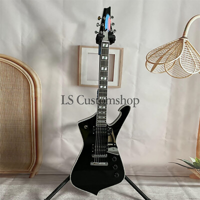 #ad Custom Paul Stanley Iceman Electric Guitar Chrome Hardware Solid Body Black