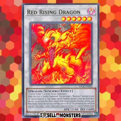#ad Yu gi oh TCG 1x Red Rising Dragon SDCK EN048 x1 Ultra Rare YUGIOH DRAGON NM