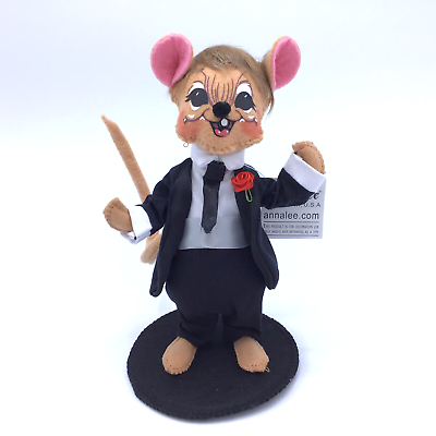 #ad Annalee 2016 Wedding Groom Mouse 6quot; Brown Doll Valentine #x27;s Day Red Rose NEW