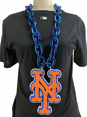 #ad New MLB New York Mets BLUE Fan Chain Big Necklace Foam