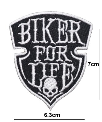 #ad Biker For Life Patch Iron or Sew On Embroidered Motorbike Badge applique logo