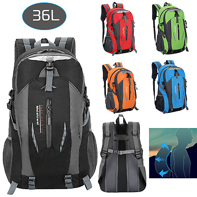 #ad 36L Hiking Backpack Outdoor Camping Rucksack Waterproof Shoulder Travel Back Bag