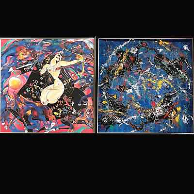 #ad 1990’s Matted Art Cards Jiang Tie Feng “Symphony” and “Huntress” 13”x13” COA