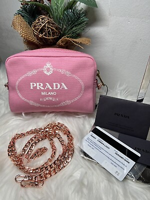 #ad Authentic prada canapa logo pouch converted into crossbody sling shoulder bag