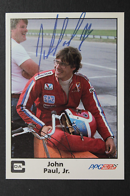 #ad John Paul Jr d.2020 Race Car Driver Autograph Signed 1985 Aamp;S Racing Card JSA