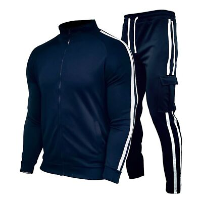 #ad Mens New Sweat Track Suit Zip Up Comfy Joggers Pants Sportswear Gym Outdoor