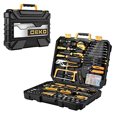 #ad 198 Piece Home Repair Tool Kit Wrench Plastic Toolbox with General Household