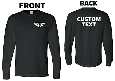 #ad Custom T Shirt DryBlend® 50 50 Long Sleeve Personalized Add Your Own Text