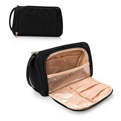 #ad Small Makeup Bag Makeup Pouch Travel Cosmetic Small（Pack of 1） Black