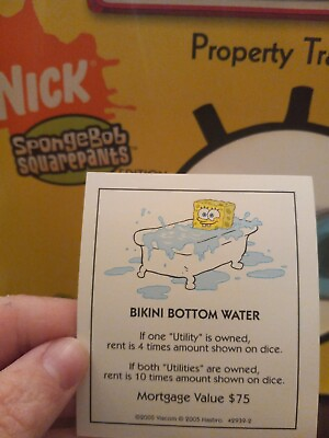#ad ⭐️ Monopoly Nick SpongeBob SquarePants Edition Replacement Bikini Bottom Water