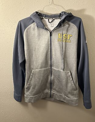 #ad USF Team Issued Adidas Long Sleeve Hoodie Size Large South Florida Full Zip