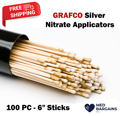 #ad GRAFCO Silver Nitrate Applicators 6quot; Sticks 100PCS