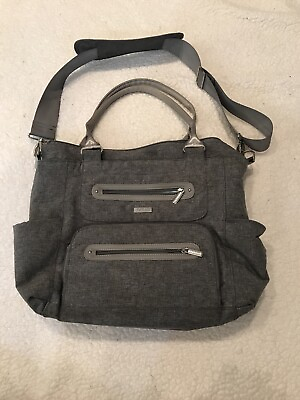 #ad JJ COLE”Caprice”Diaper Bag Baby Changing Mat Gray Blue Detachable Shoulder Strap